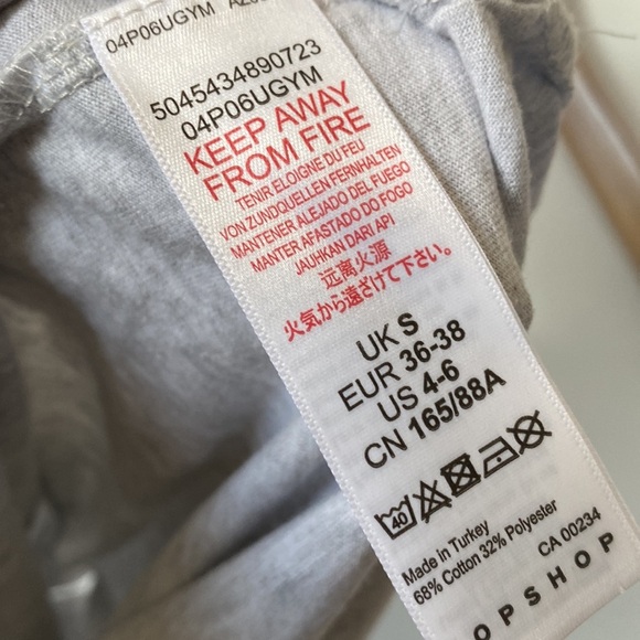 Topshop Heather Gray Cold Shoulder Long Sleeve Scoop Neck Top, Size 4-6, NWT - Picture 6 of 8